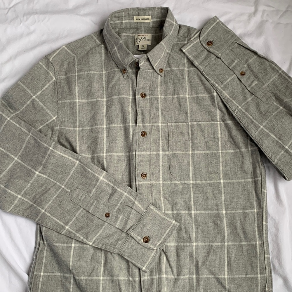 JCrew NWT Slim Untucked Heather Gray Shirt
